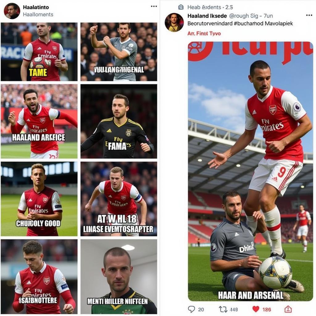 Haaland Arsenal Meme on Social Media