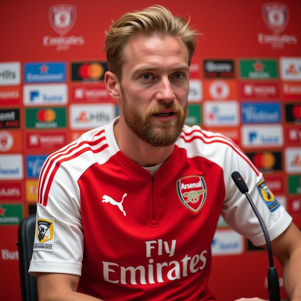 Haaland at an Arsenal Press Conference