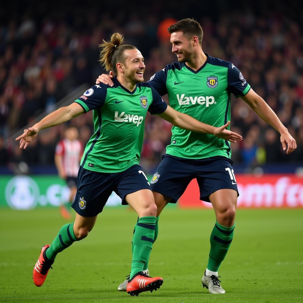 Haaland celebrating an assist in a Premier League match