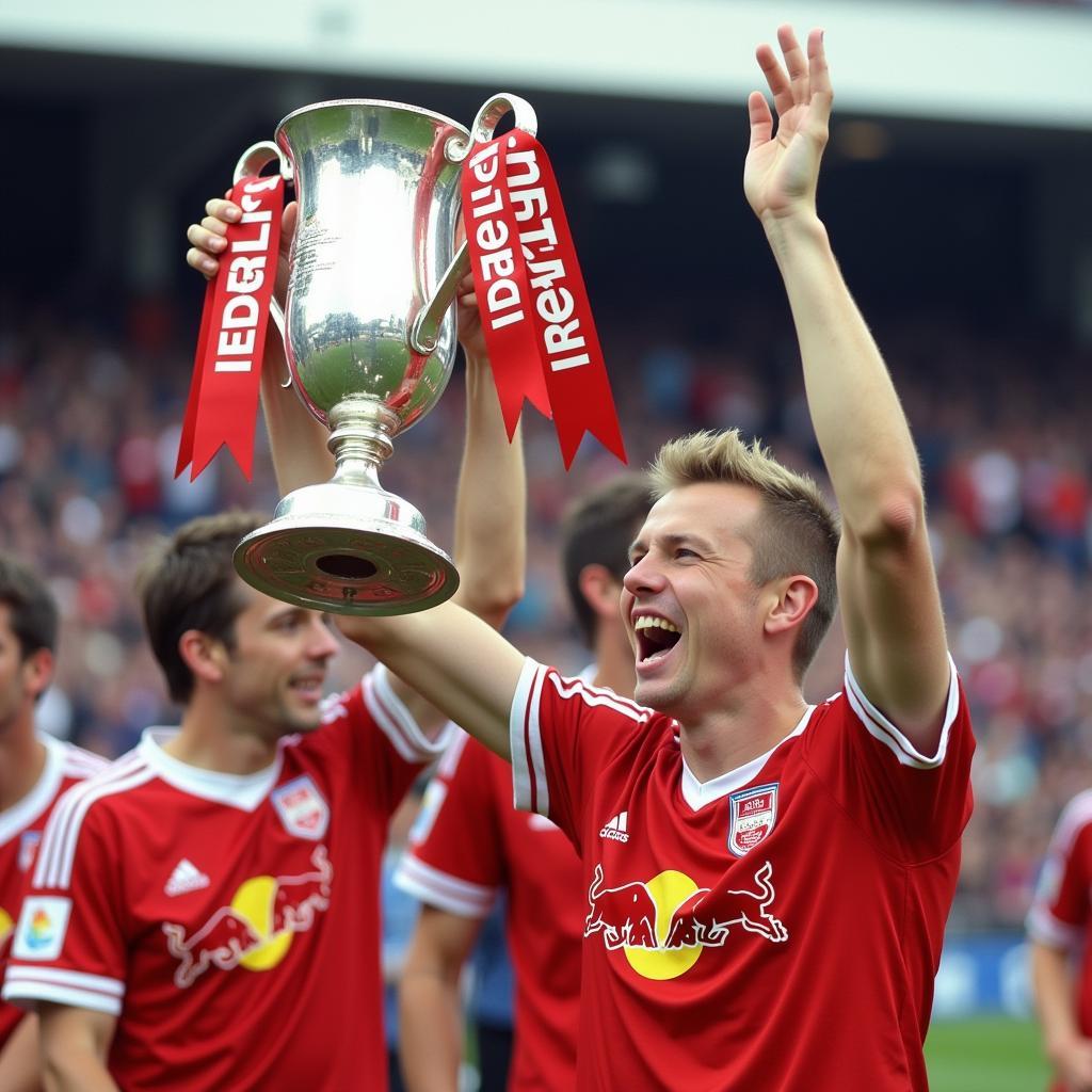 Haaland Lifting the Austrian Cup