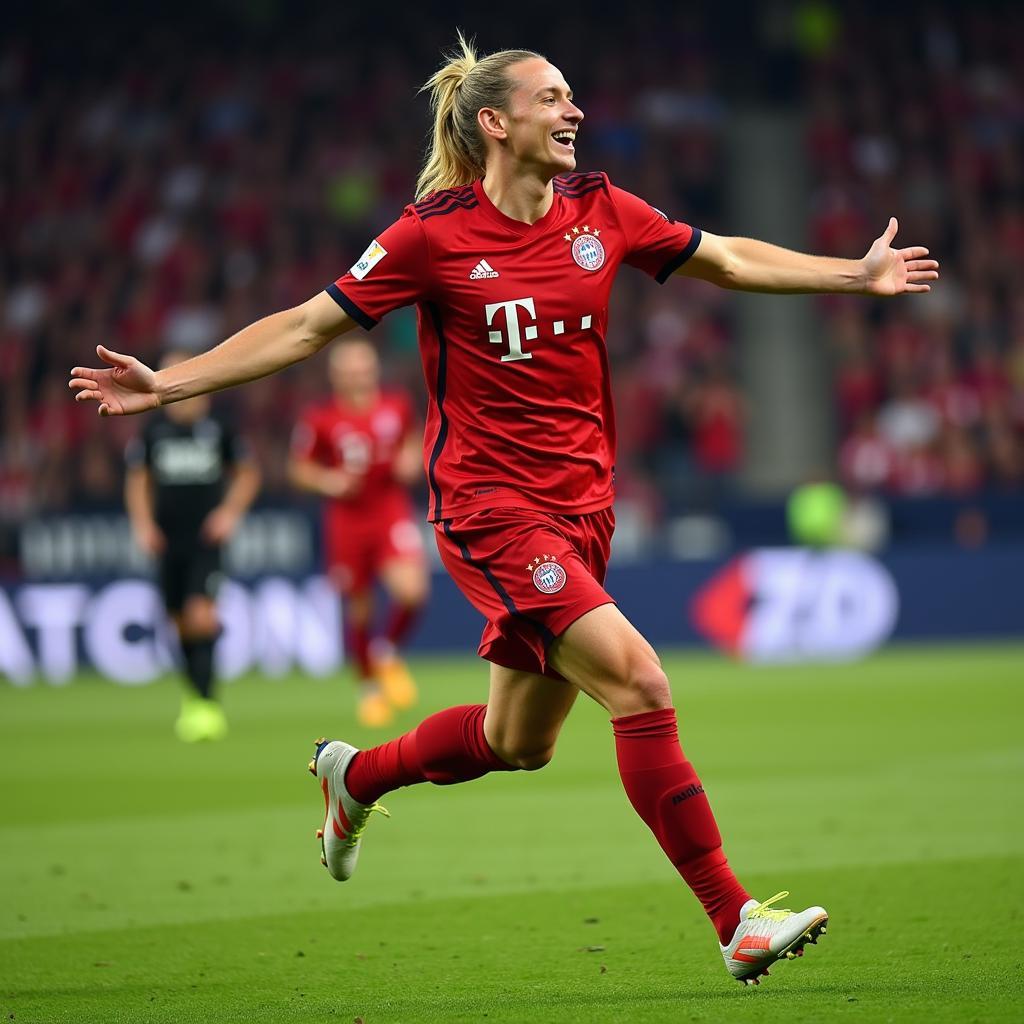 Haaland Celebrating a Goal Against Bayern