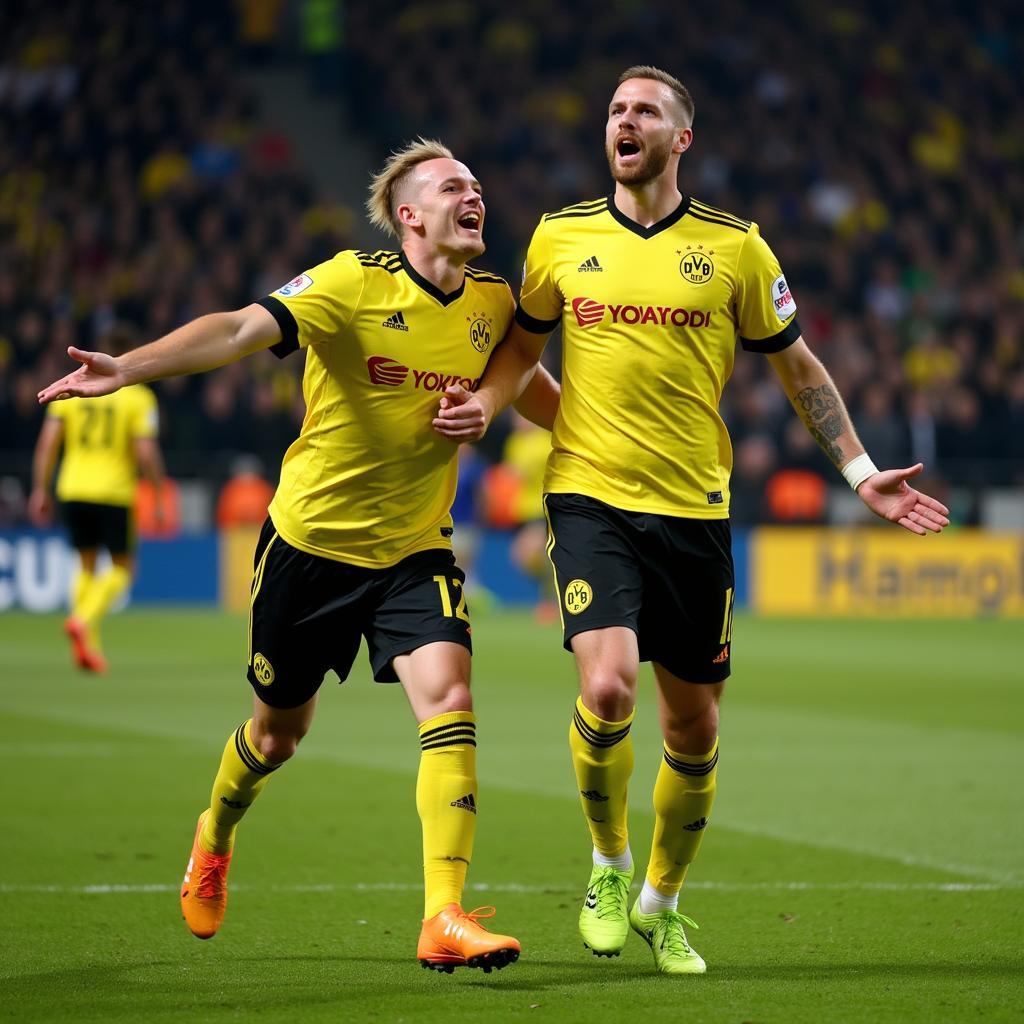 Haaland and Bellingham Celebrating a Goal