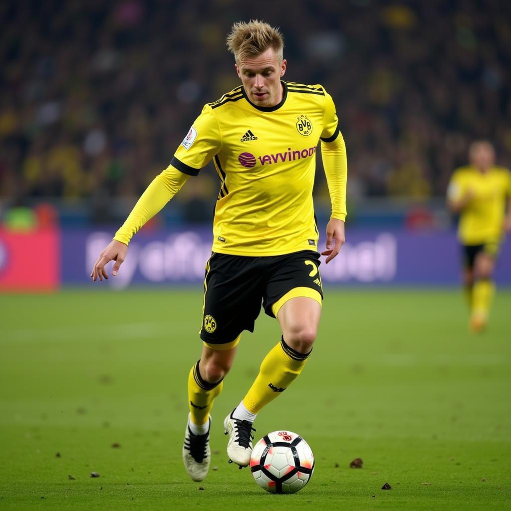 Erling Haaland in action for Borussia Dortmund