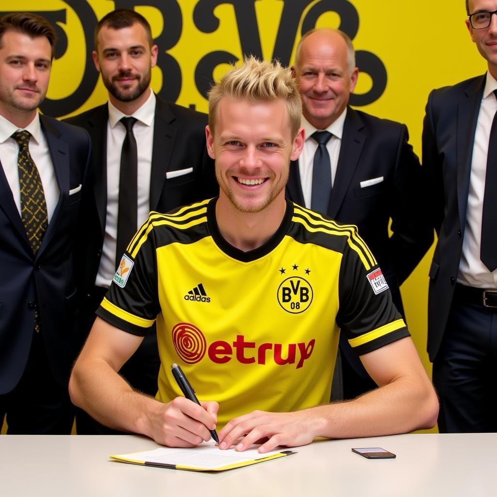 Haaland signing with Borussia Dortmund