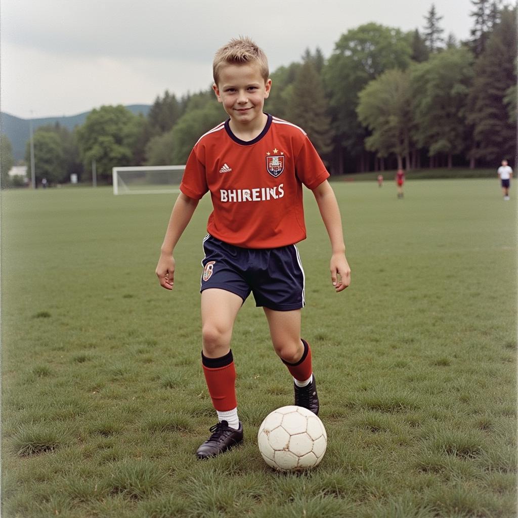 Haaland during his childhood in Bryne, Norway