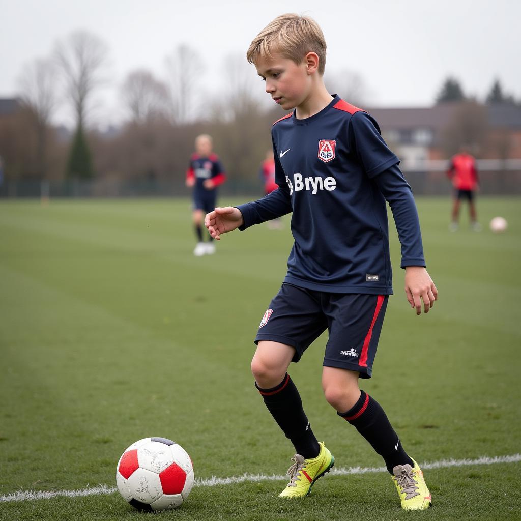 Erling Haaland playing for Bryne FK youth team