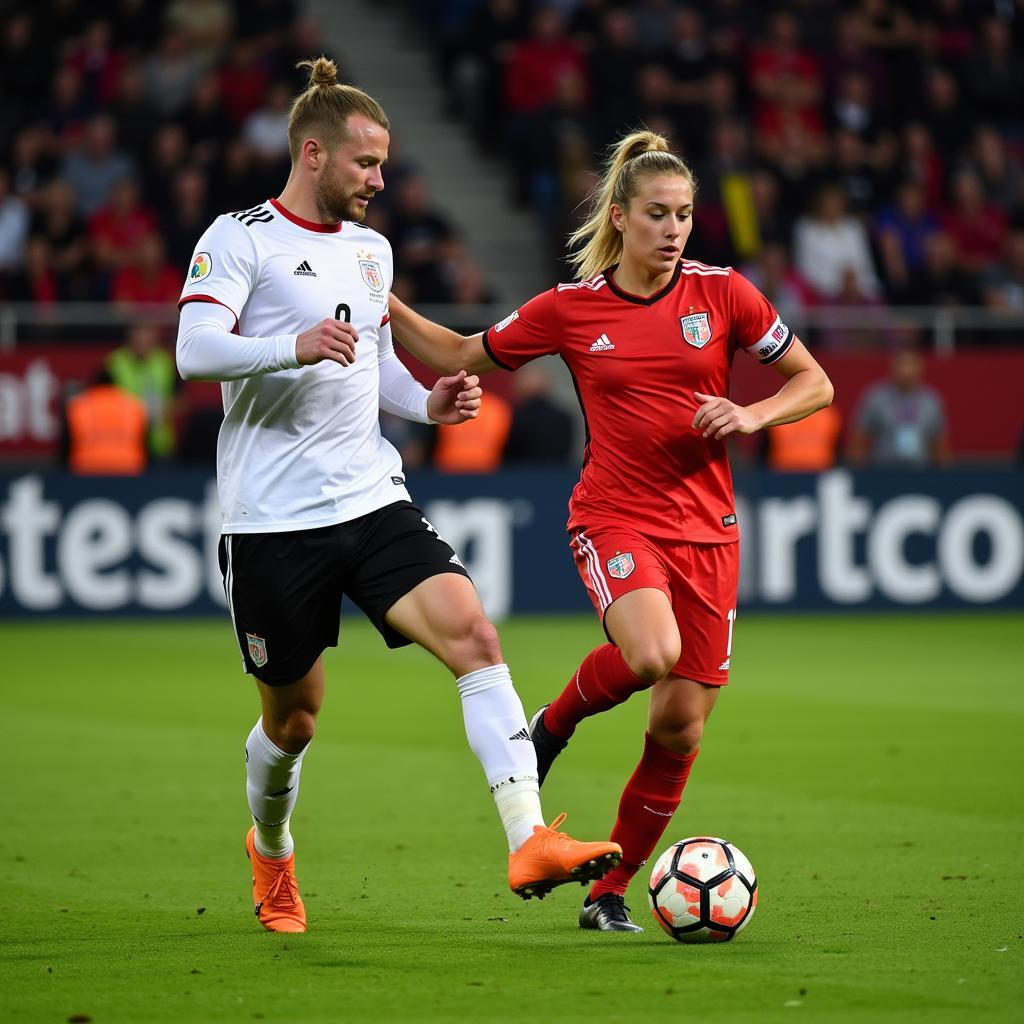 Haaland providing an assist in Bundesliga