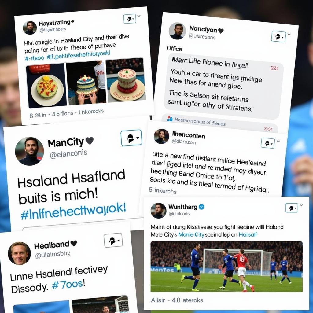 Haaland Cake Man City Fans: Fans sharing photos of their Haaland-themed cakes on social media.