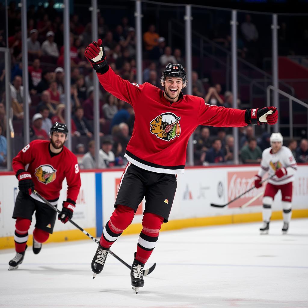 Erling Haaland celebrating a goal with a focused and determined expression.