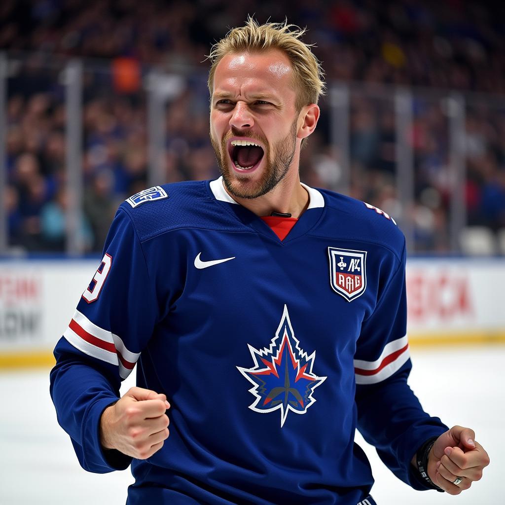 Erling Haaland celebrating a goal with intense emotion