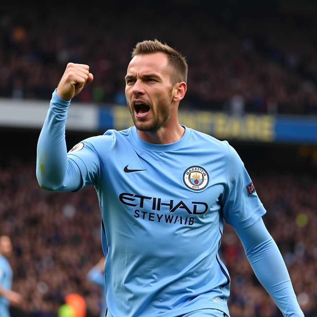 Erling Haaland celebrating a Goal for Manchester City