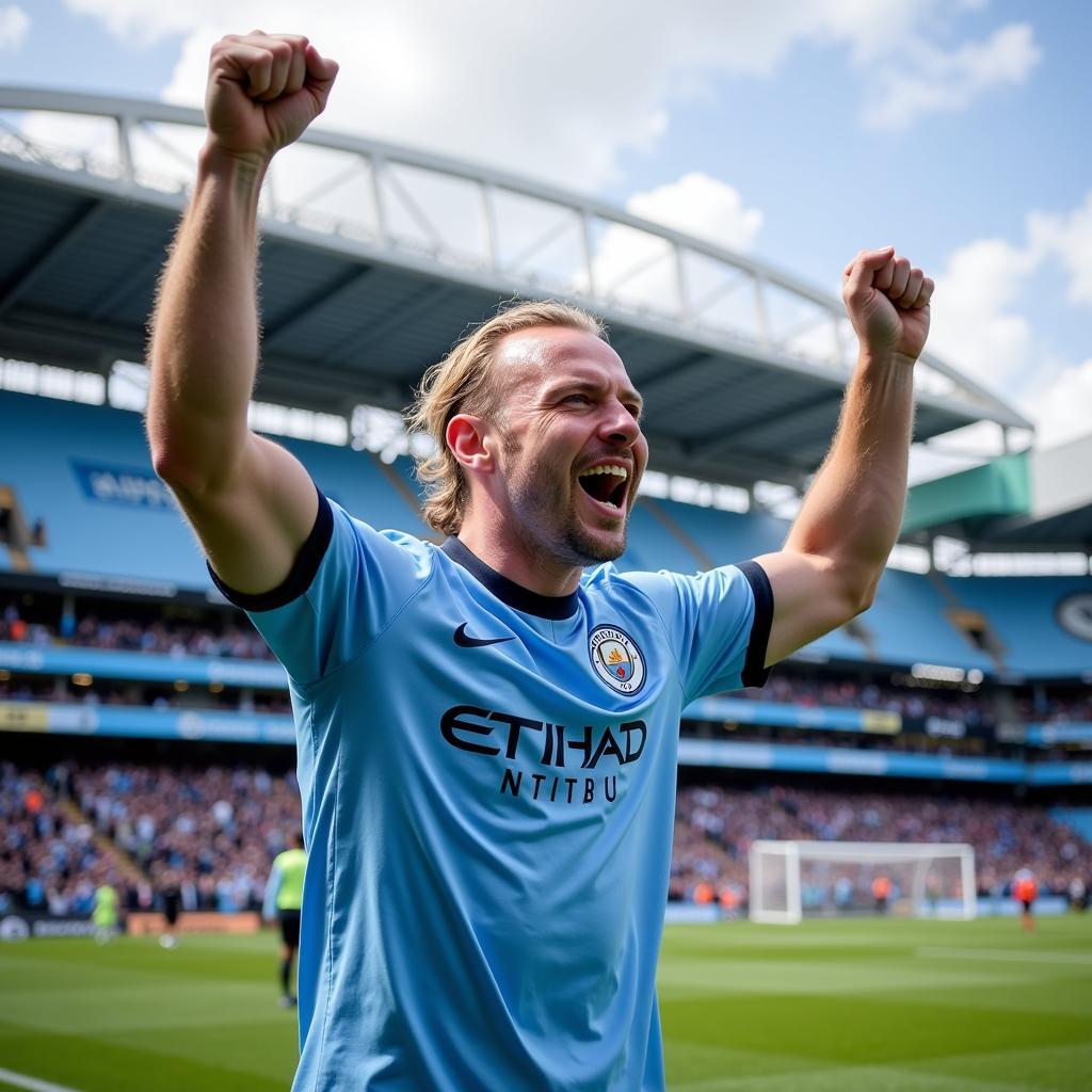 Haaland Celebrating a Goal for Manchester City