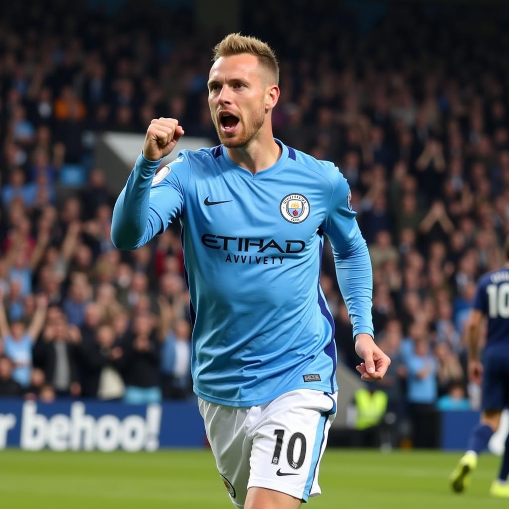 Erling Haaland celebrating a goal in the Premier League