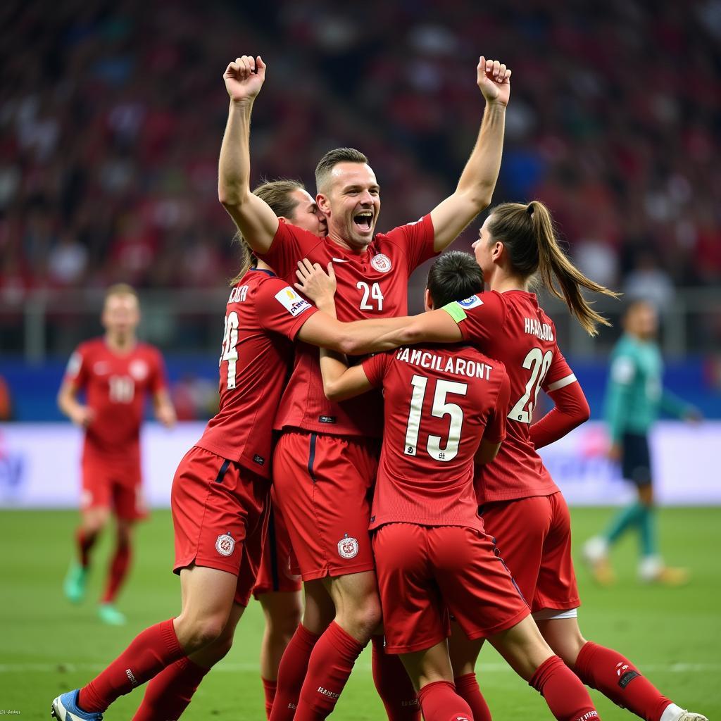 Haaland Celebrating Goal with Teammates