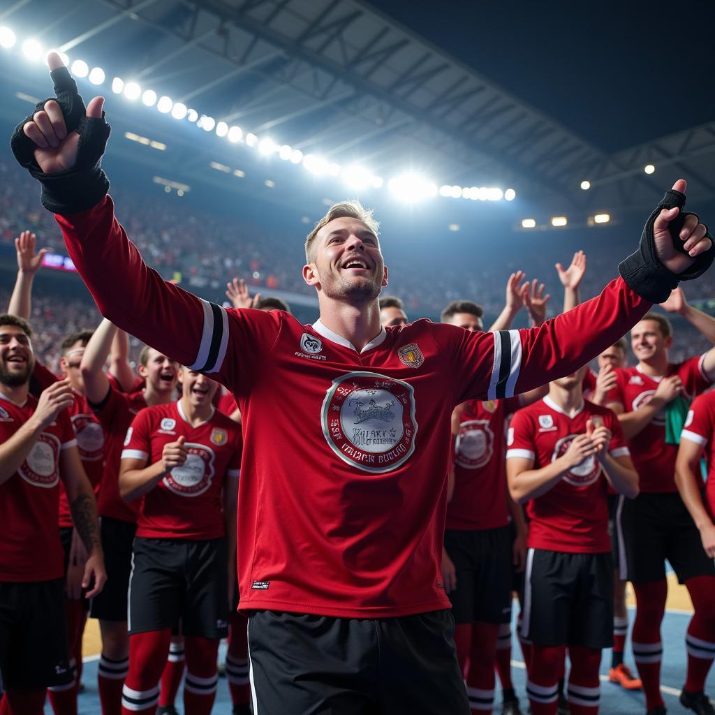 Erling Haaland celebrating a hat-trick