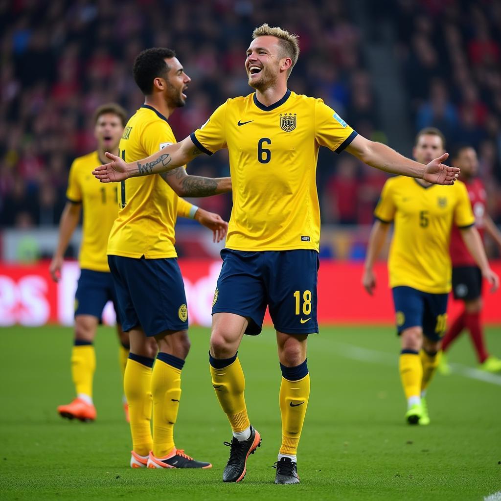 Haaland Celebrates a Successful Penalty Kick