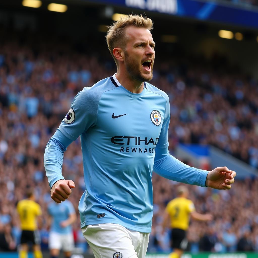 Erling Haaland celebrates a Premier League Goal