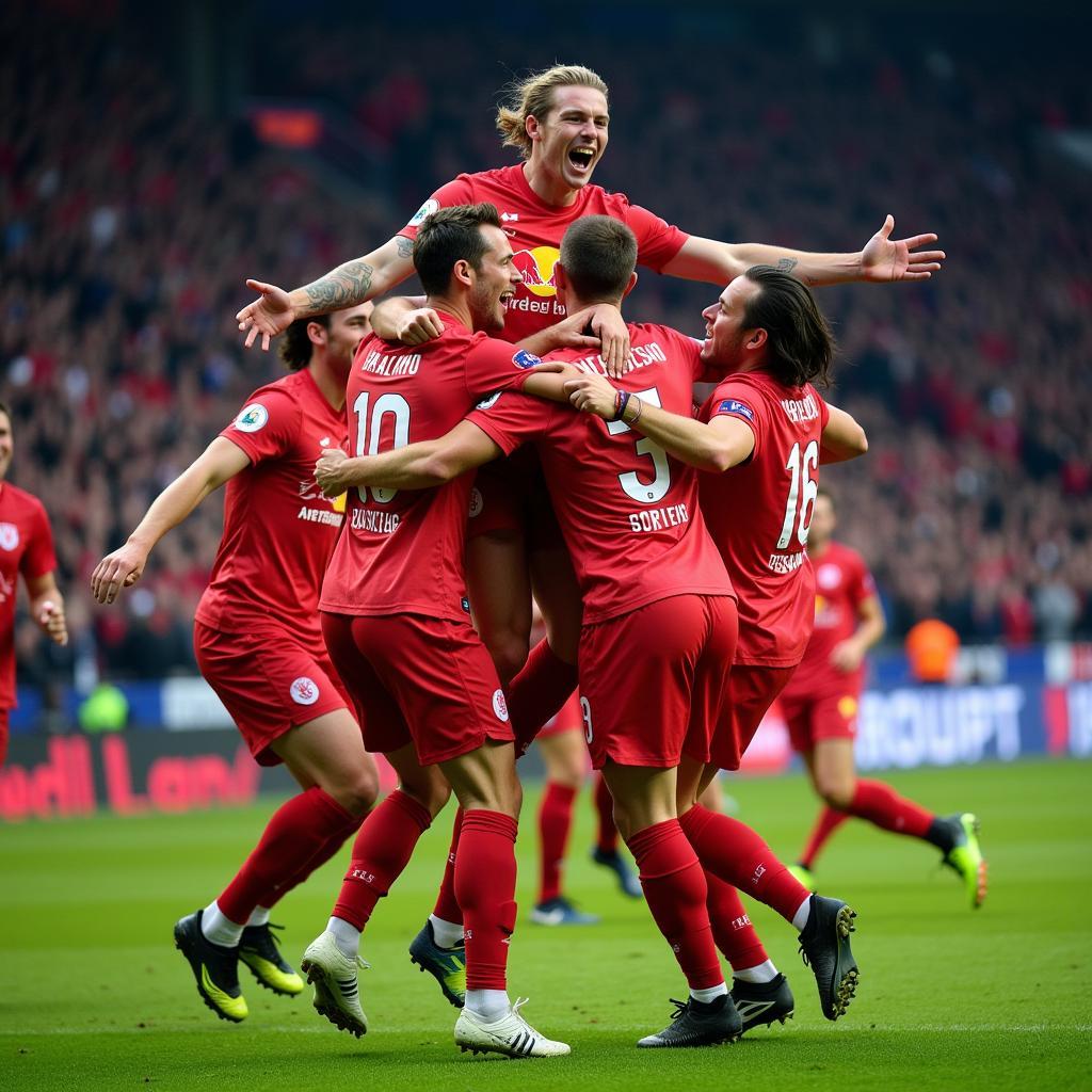 Haaland Celebrating a Goal for Salzburg