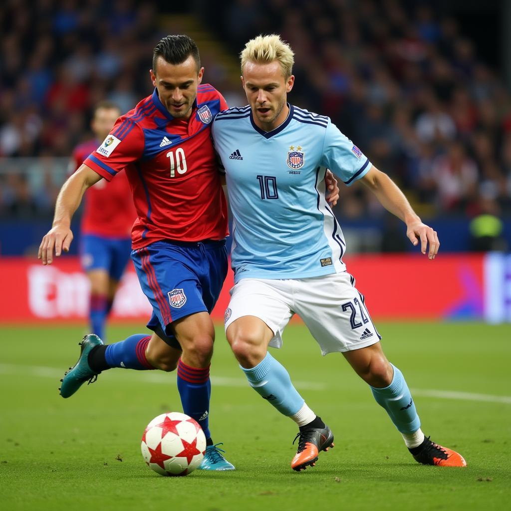 Erling Haaland competing in a Champions League match