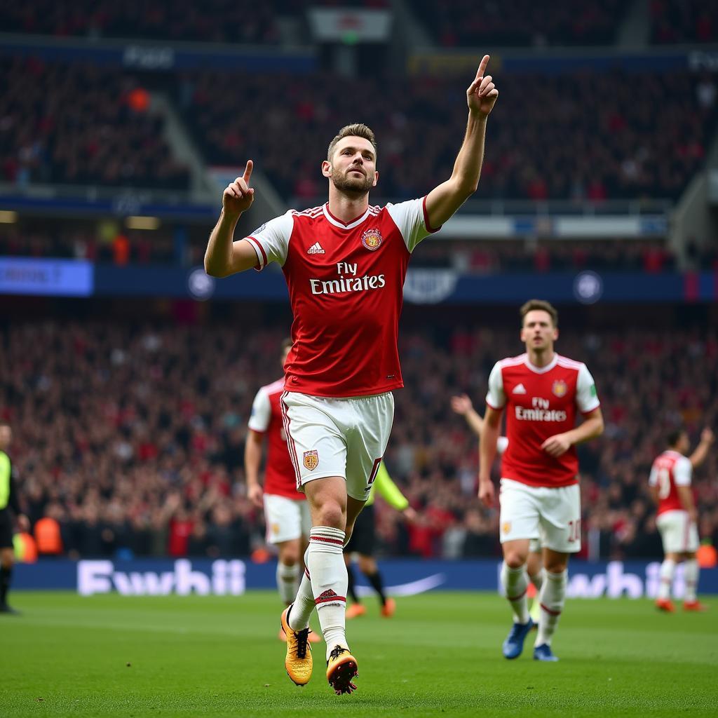 Haaland celebrating a Champions League goal