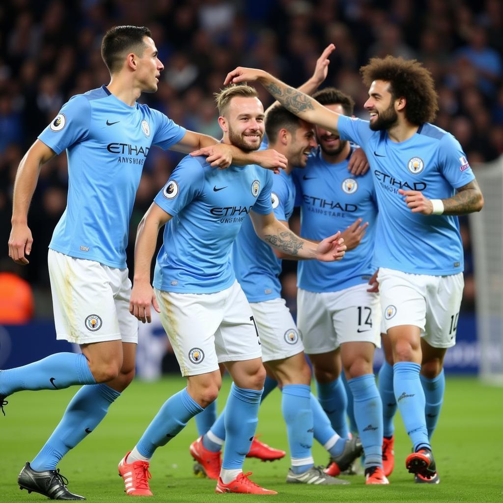 Haaland celebrates a Champions League goal