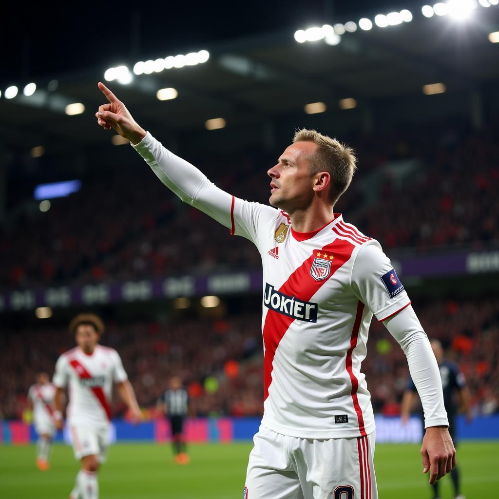 Haaland Celebrates a Champions League Goal