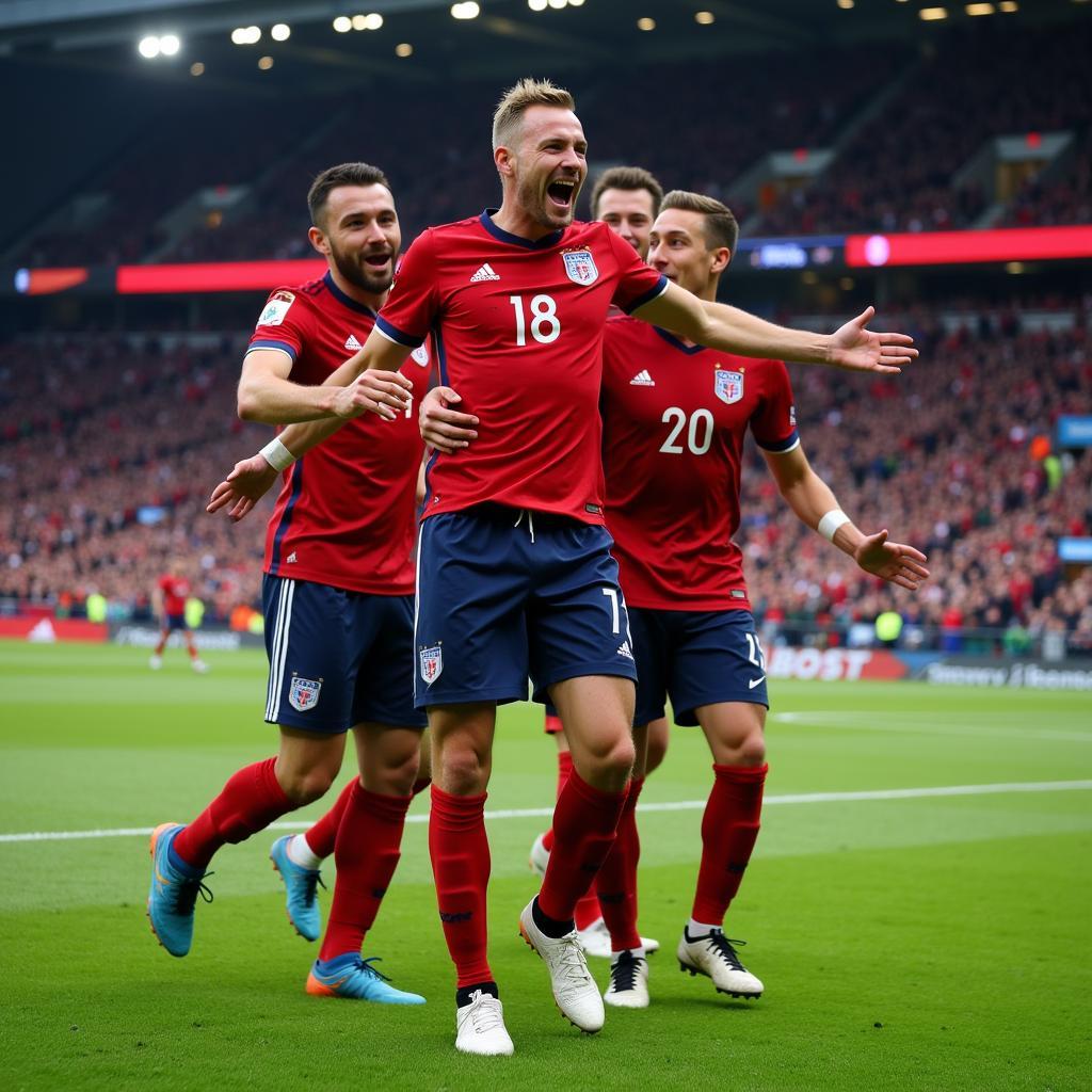 Haaland Celebrating a Champions League Goal