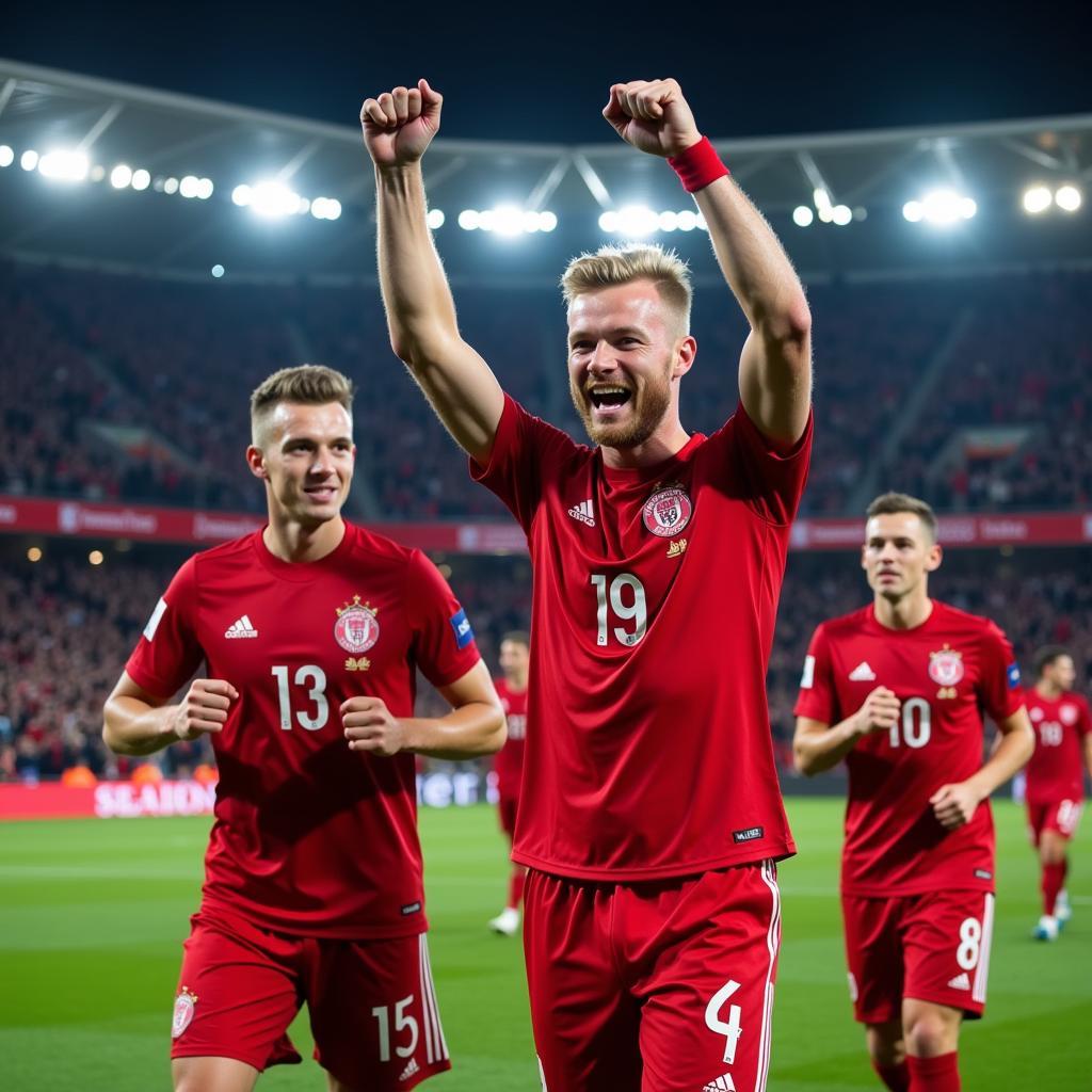 Erling Haaland celebrates a goal in the Champions League.