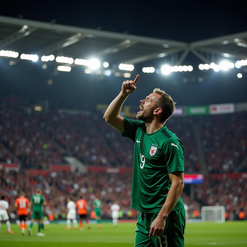 Haaland celebrating a Champions League goal