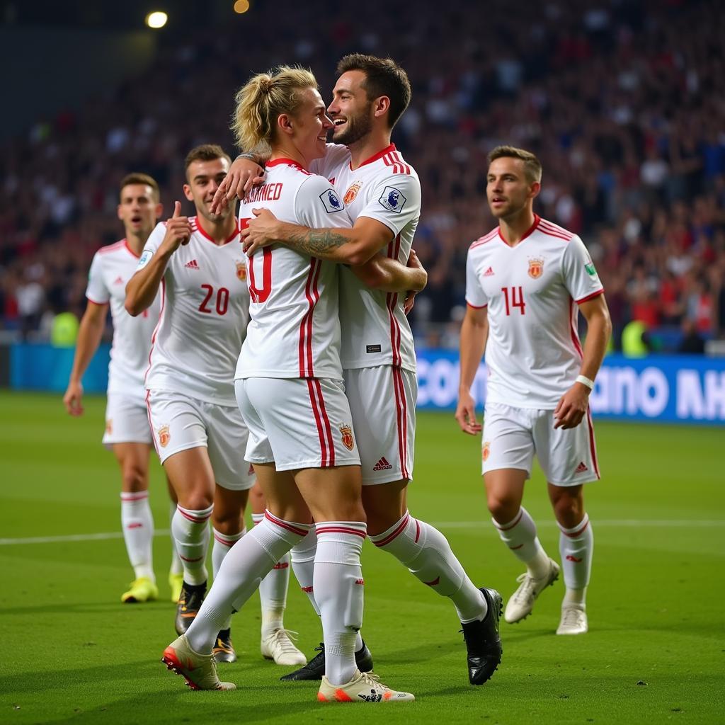 Haaland Celebrating a Champions League Goal