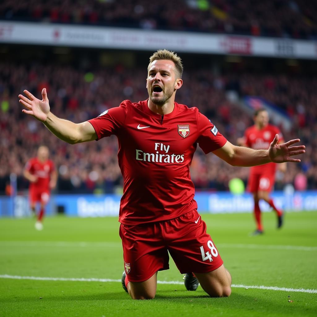 Erling Haaland celebrating a Champions League goal during the 2020-2021 season.