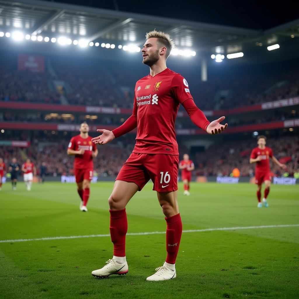 Erling Haaland celebrating a goal in the Champions League