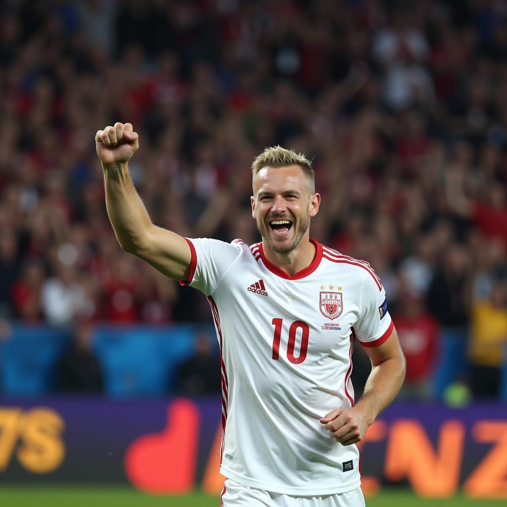 Erling Haaland Celebrating a Champions League Goal