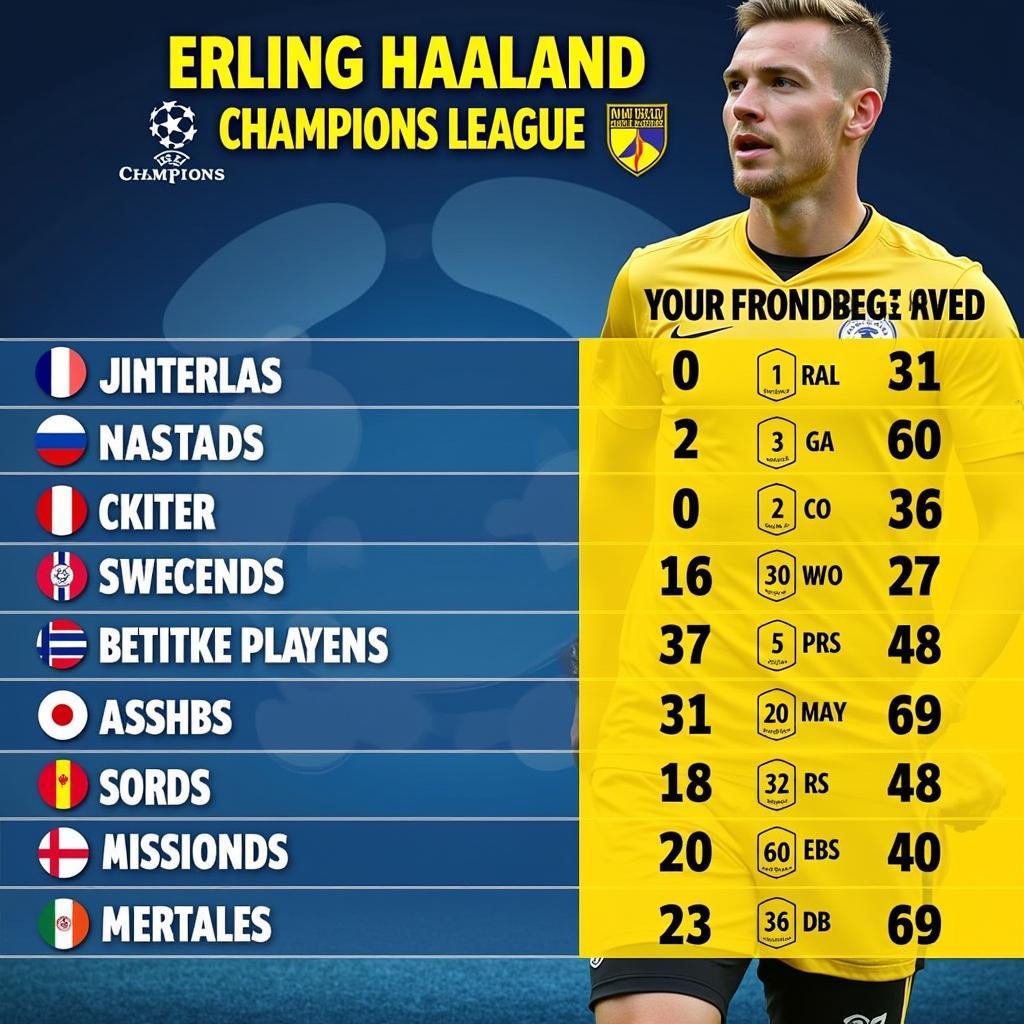 Erling Haaland as the Champions League top scorer