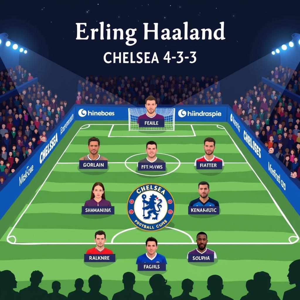 Haaland leading the Chelsea attack alongside other star players