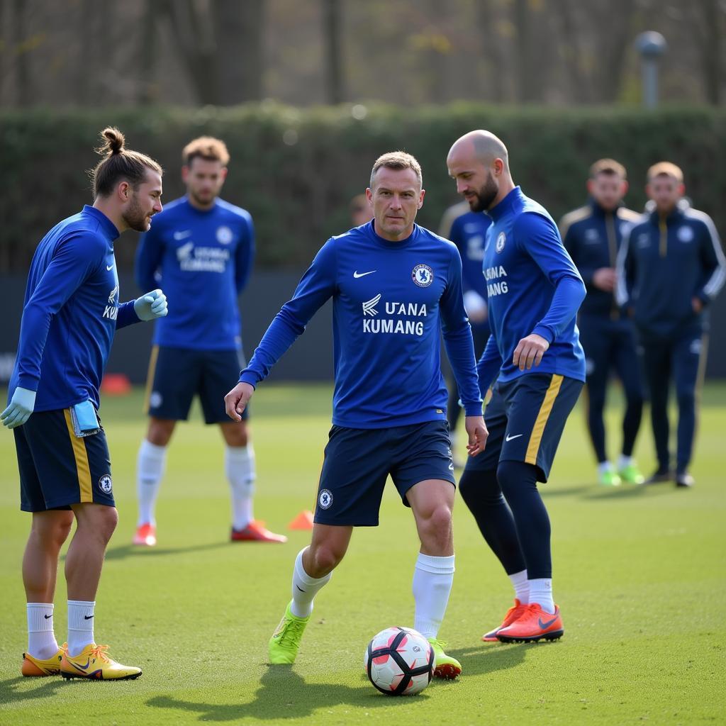 Haaland training with Chelsea teammates