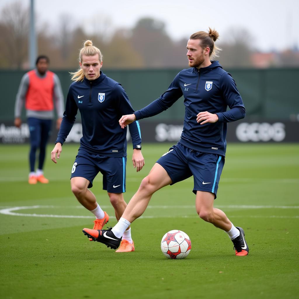 Haaland and De Bruyne training together