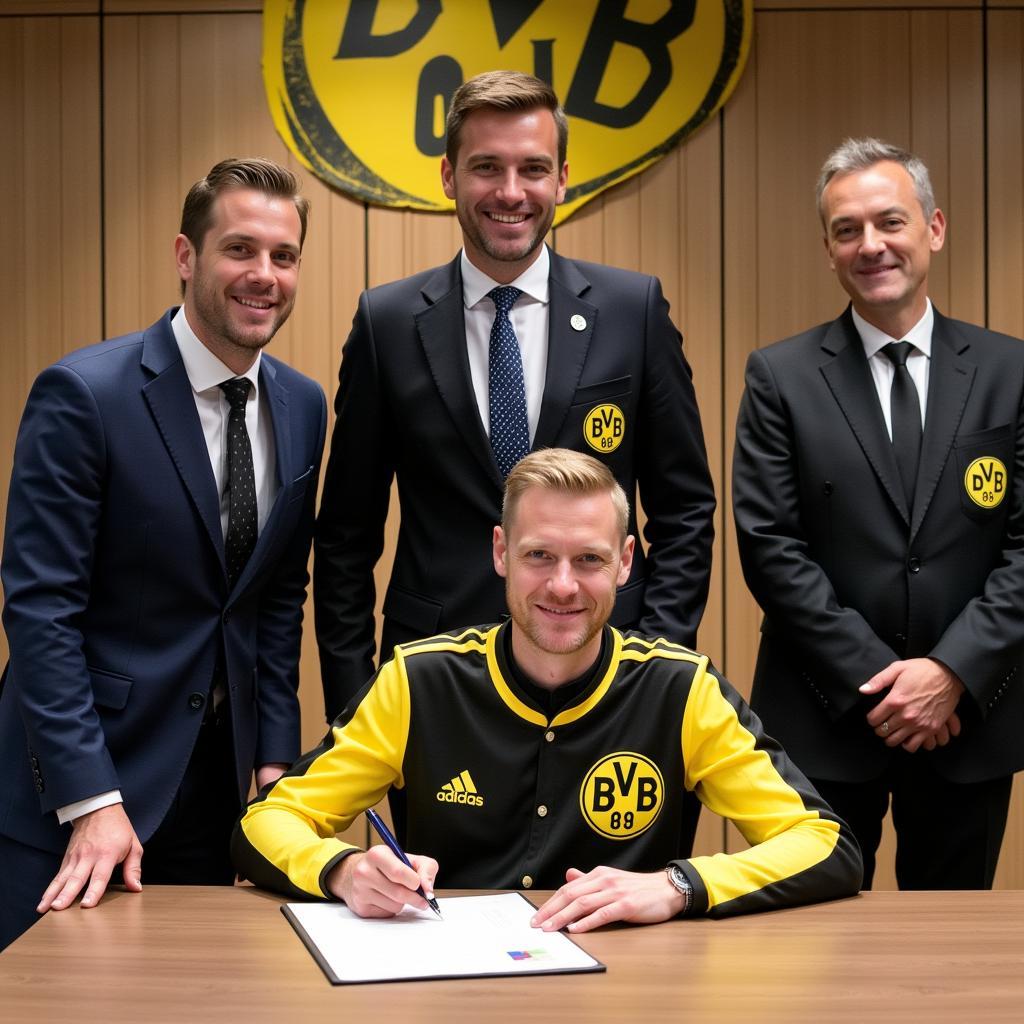 Haaland Signing his Dortmund Contract