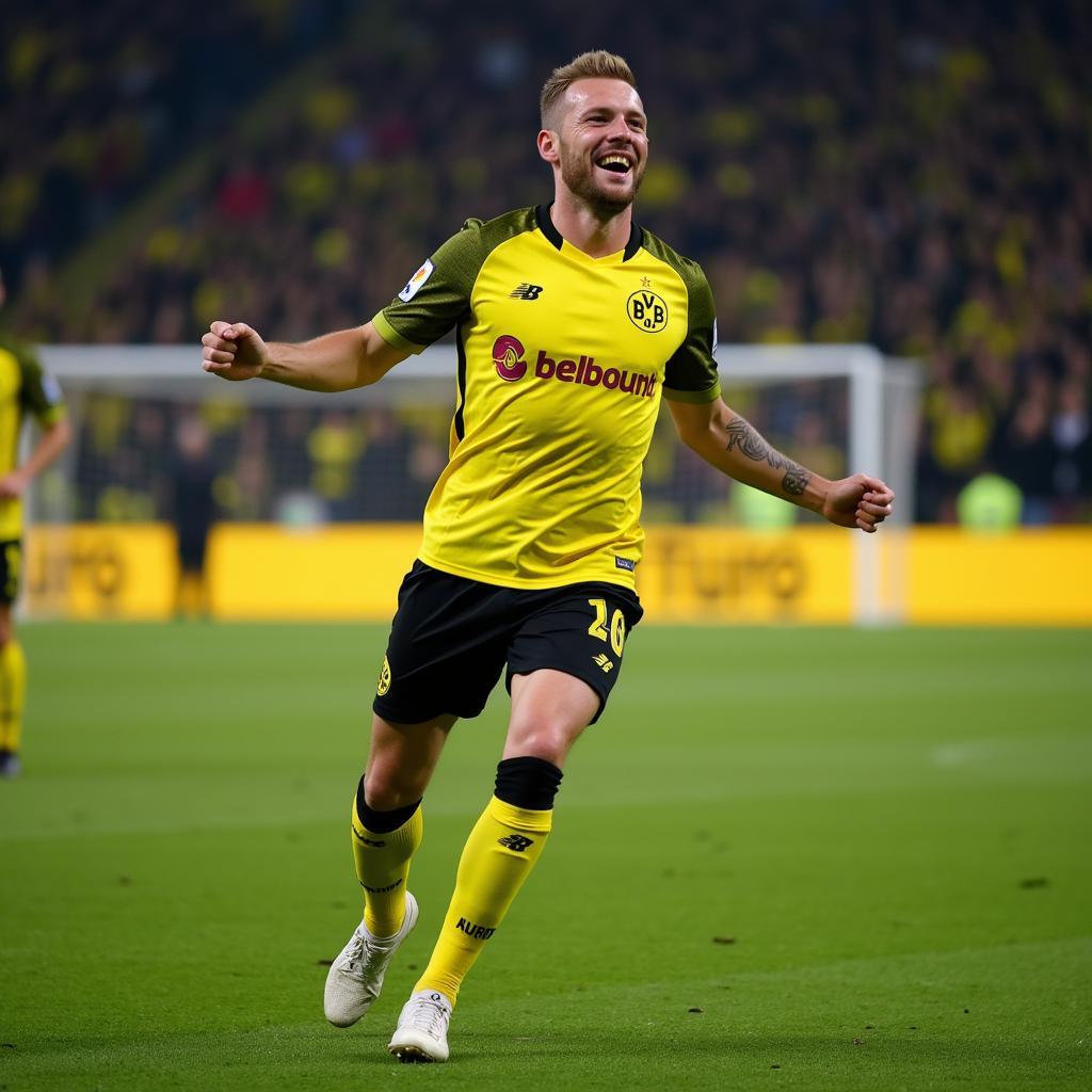 Haaland Celebrating a Goal for Dortmund