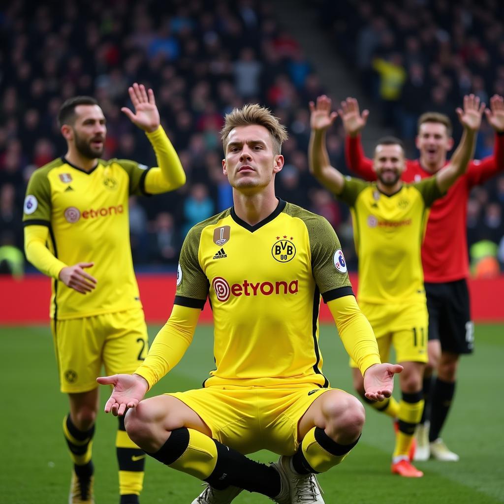 Haaland's Iconic Celebration after Scoring for Dortmund