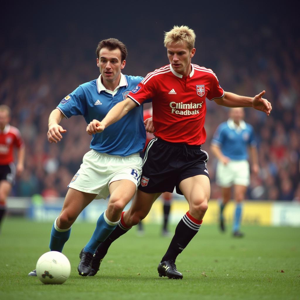 Haaland challenges for the ball in the FA Cup