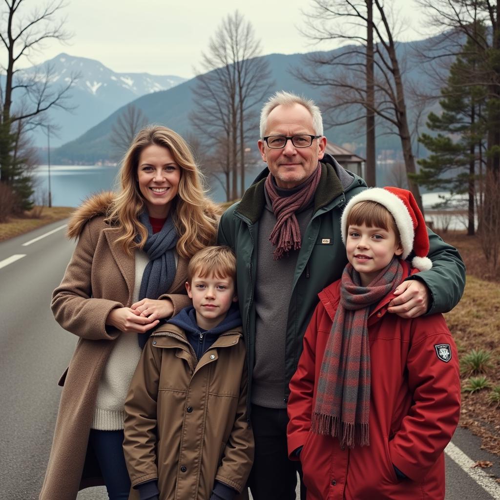 Erling Haaland with family in Norway