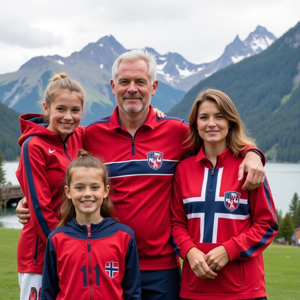 Erling Haaland with his family in Norway