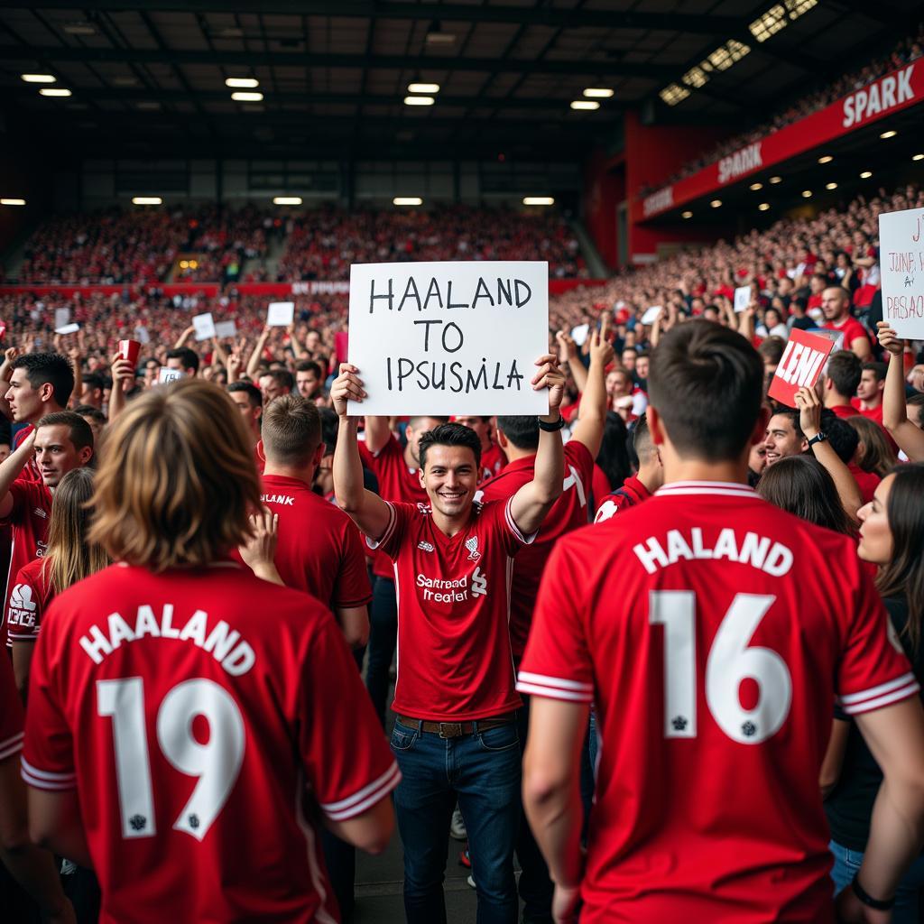 Haaland fans anticipate the Ipswich game