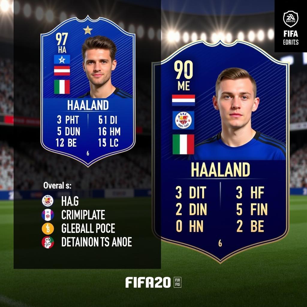 Haaland's Pace and Finishing Stats in FIFA 20