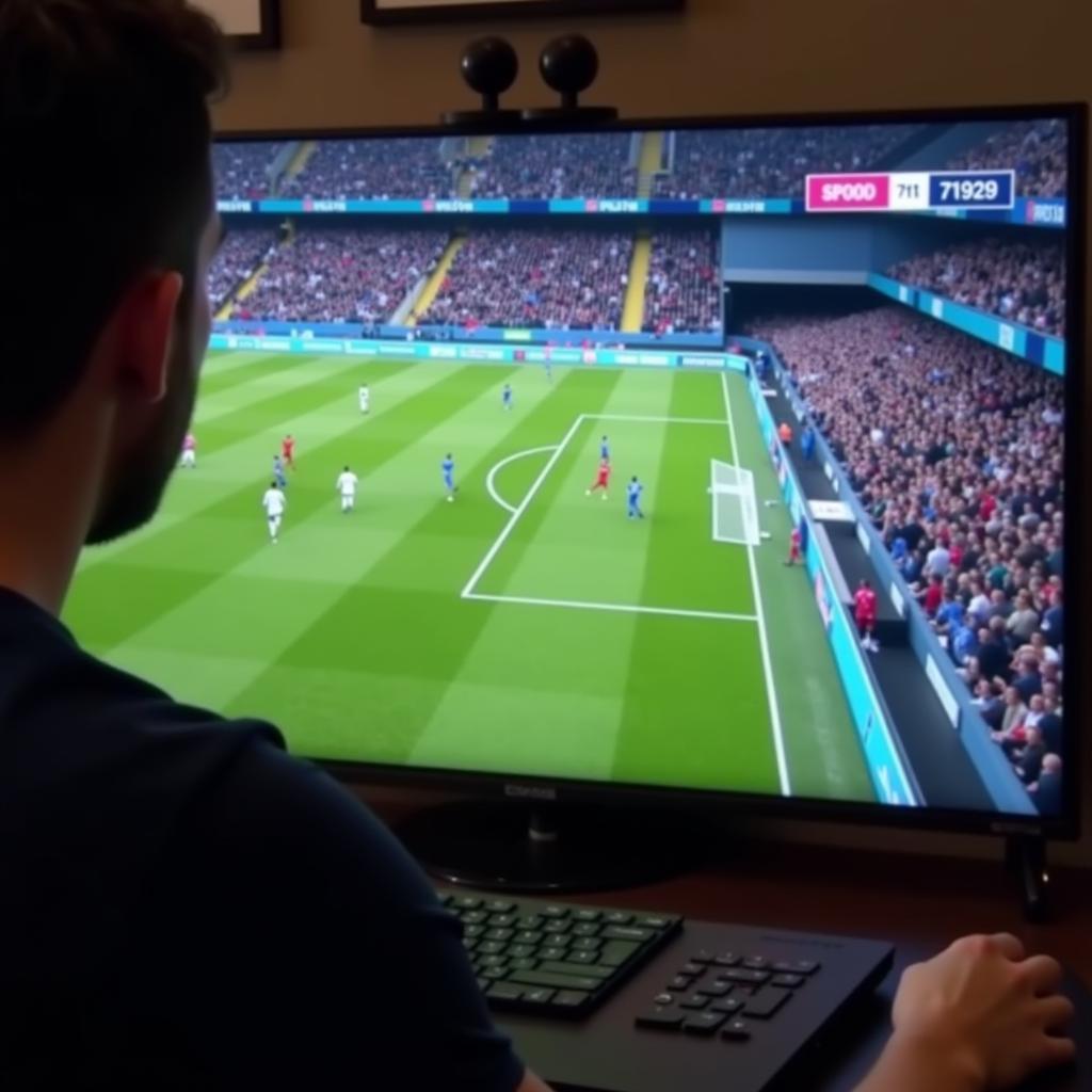 Gamer Playing the Haaland Challenge in FIFA 21