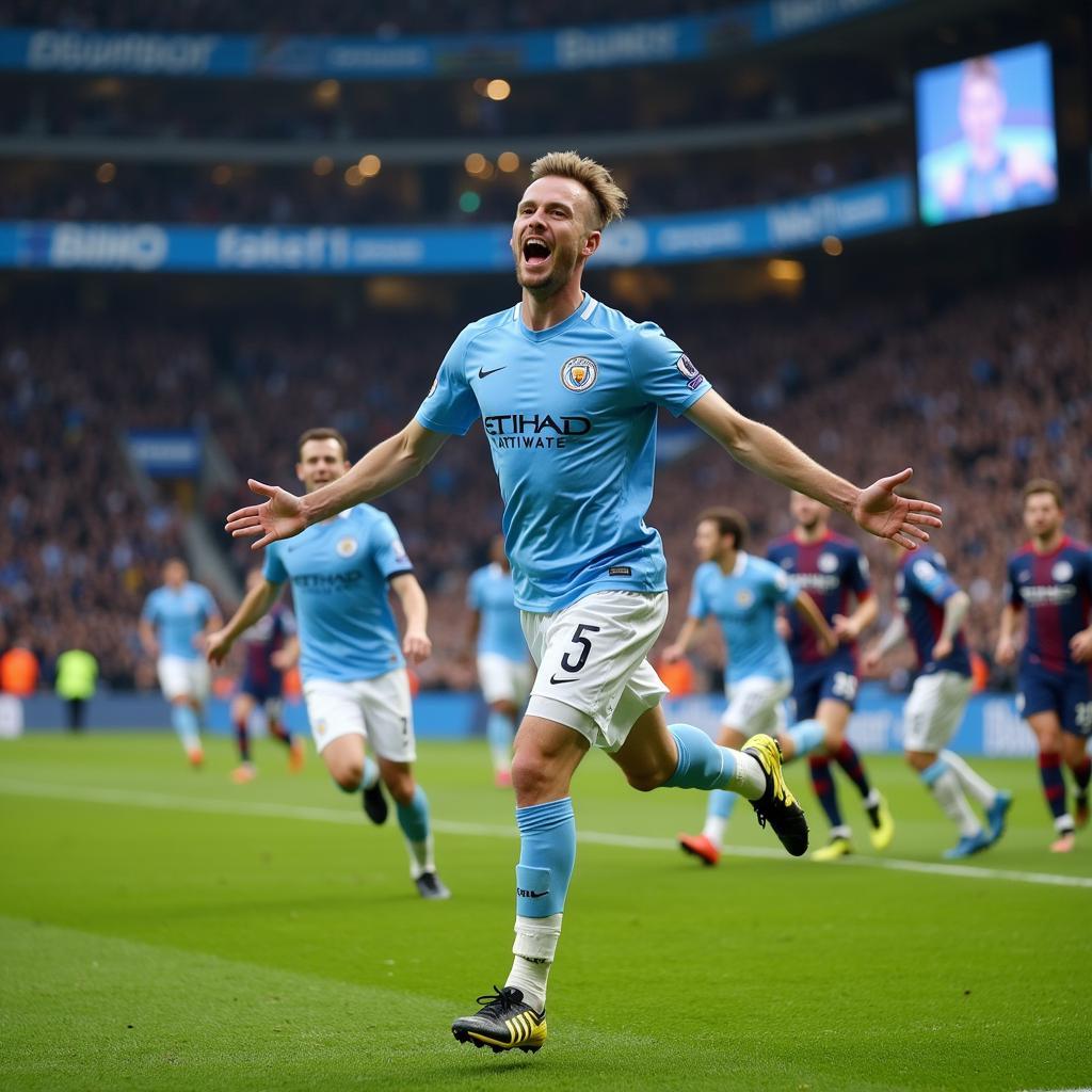 Erling Haaland Scores His First Goal for Manchester City