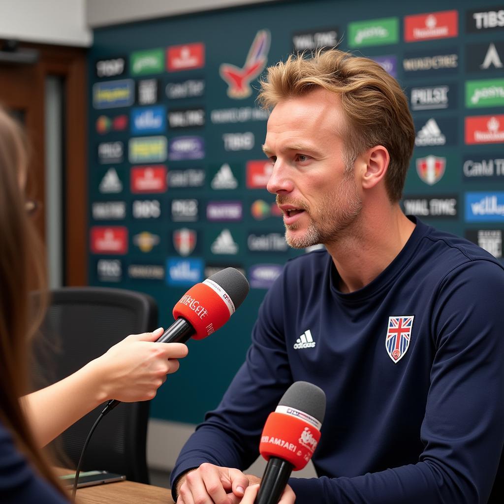 Erling Haaland giving a post-match interview