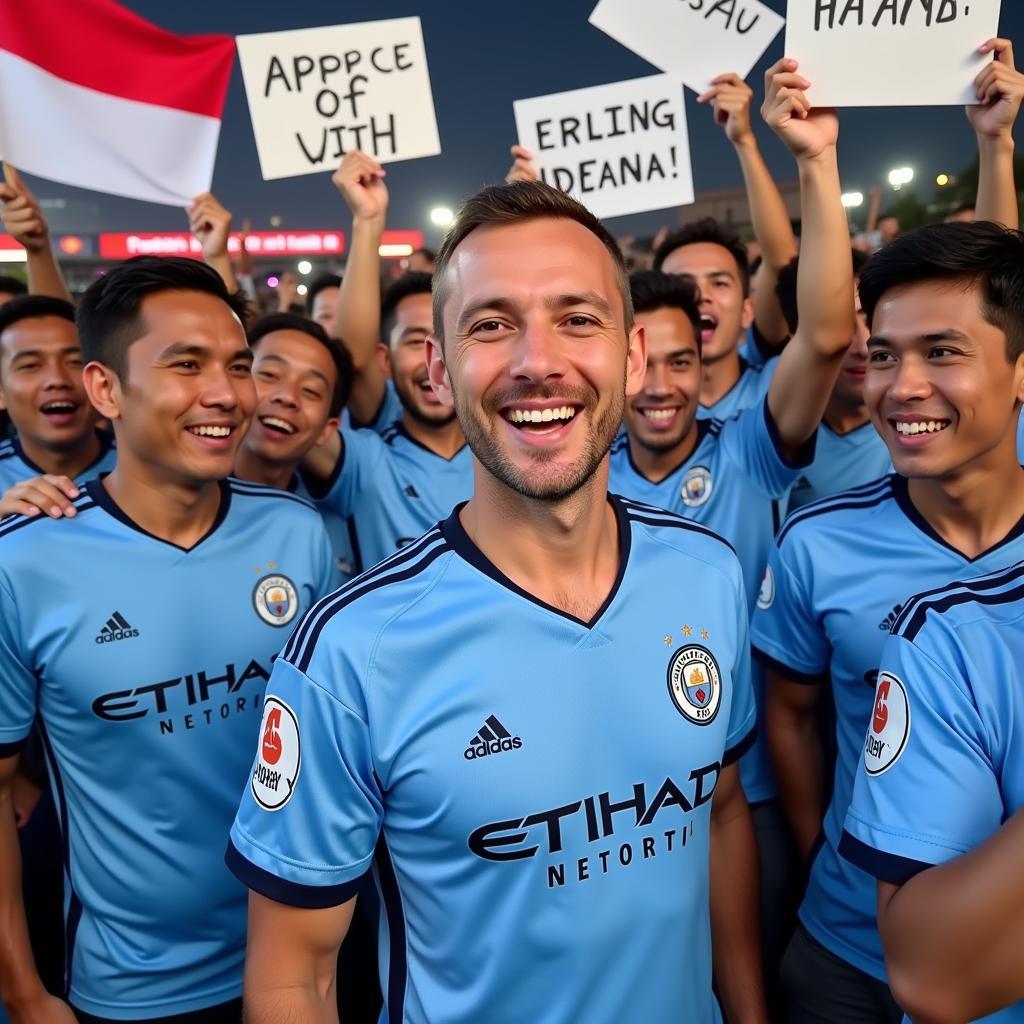 Erling Haaland with Indonesian Fans