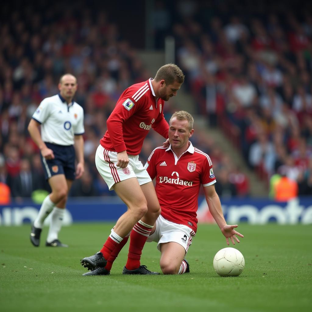 Alf-Inge Haaland injured after Roy Keane's tackle